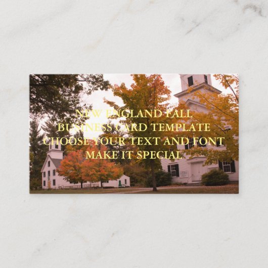 ニューイングランド秋名刺テンプレート 名刺 (正面)