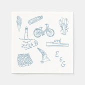 ニューイングランド結婚のカクテル スタンダードカクテルナプキン (正面)