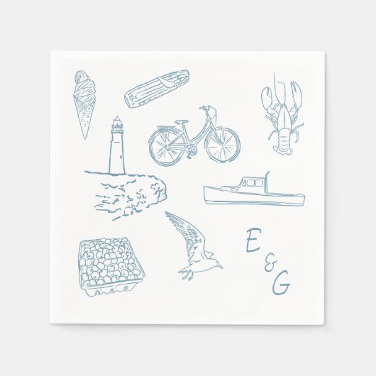 ニューイングランド結婚のカクテル スタンダードカクテルナプキン (正面)