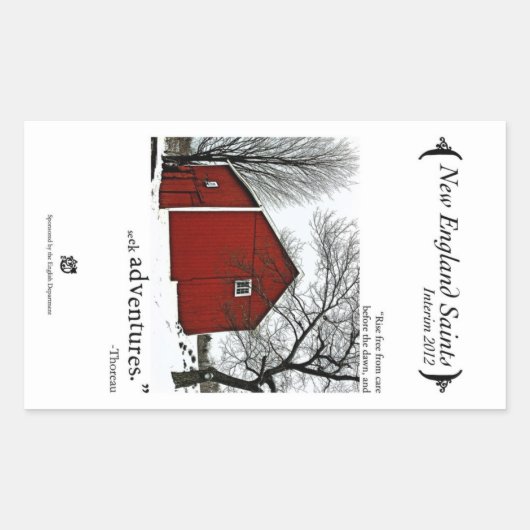 ニューイングランド聖人 長方形シール (正面)