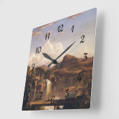 ニューイングランド風景無料エドウィン教会 スクエア壁時計 (傾斜)