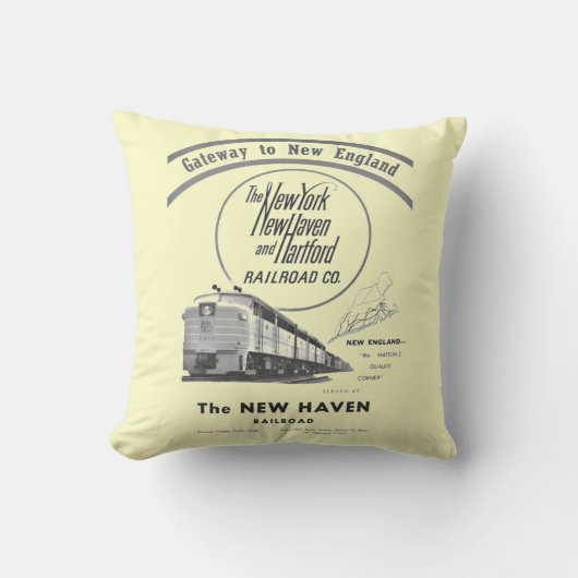 ニューイングランド1950年へのニューヘブンの鉄道出入口 クッション (正面)