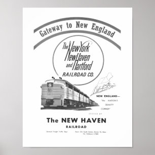 ニューイングランド1950年へのニューヘブンの鉄道出入口 ポスター