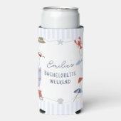 ニューイングランド・ケープコッドの海岸をイメージした bachelorette におすすめのクージー スリム缶クーラー (Seltzer正面)