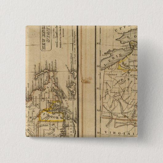 ニューイングランド、ミドル州 缶バッジ (正面)