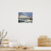 ニューイングランド，雪のシーン ポスター (キッチン)