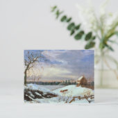 ニューイングランド，雪のシーン ポストカード (スタンド正面)