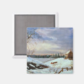 ニューイングランド,雪のシーン マグネット (正面/裏面)