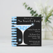 ニューイヴパーティースノーフレークカクテル招待状 招待状 (スタンド正面)