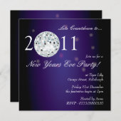 ニューイヴパーティーディスコボール 招待状 (正面/裏面)