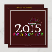 ニューイヴパーティーマルティーニカクテル招待状 招待状 (正面/裏面)