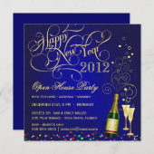 ニューイーブオープンハウスパーティーミッドナイトブルー 招待状 (正面/裏面)