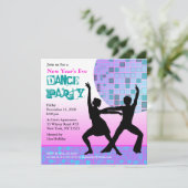 ニューイーブダンスパーティの招待状ピンクディスコ 招待状 (スタンド正面)
