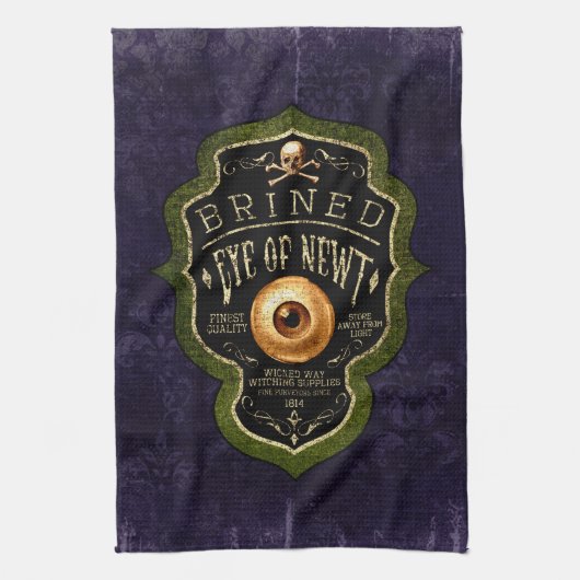 ニューウィッチポーションのハロウィーンゴシックヴィンテージ キッチンタオル (縦)