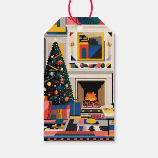 ニューウェーブ 1980年代 ポップアート クリスマスタグ ギフトタグ (正面)