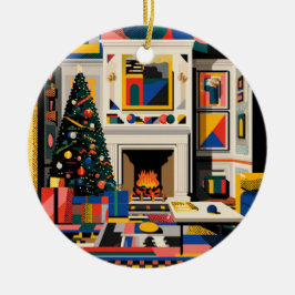 ニューウェーブ 1980年代 ポップアート クリスマス セラミックオーナメント