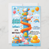 ニューウォーターパーククールサマースプラッシュパッド6th誕生日 招待状 (正面)