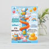 ニューウォーターパーククールサマースプラッシュパッド6th誕生日 招待状 (スタンド正面)