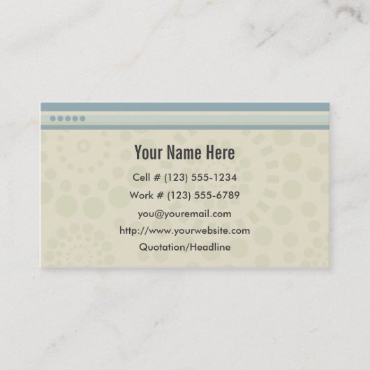 ニューエイジの激怒のプロフィールおよび名刺 名刺 (正面)