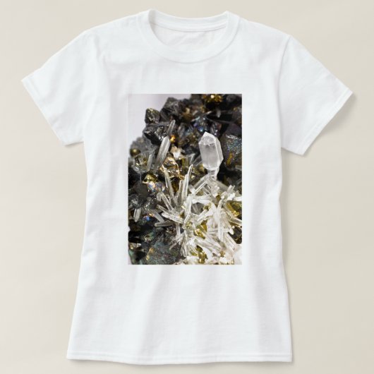 ニューエイジの精神的な水晶石のGemology Tシャツ (デザイン正面)