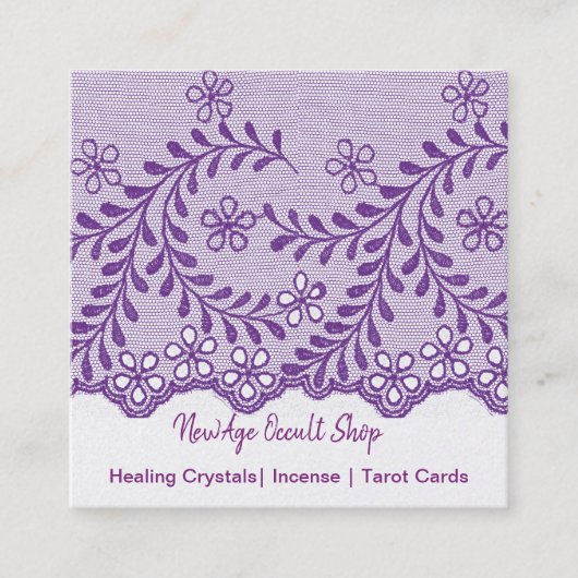 ニューエイジオカルトショップアメジストフローラレース スクエア名刺 (正面)
