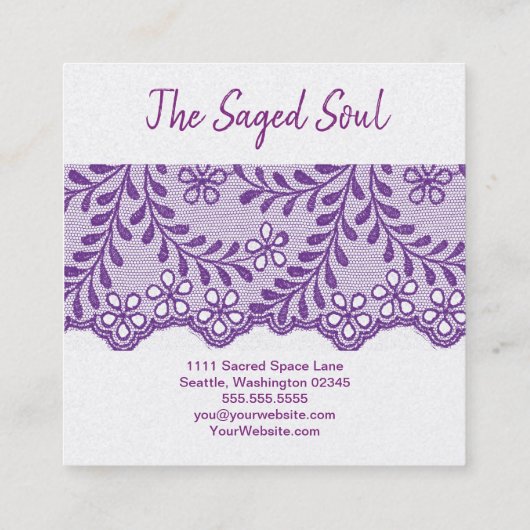 ニューエイジオカルトショップアメジストフローラレース スクエア名刺 (裏面)
