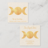 ニューエイジオカルトショップ金ゴールドトリプルムオン スクエア名刺 (正面/裏面)