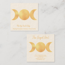 ニューエイジオカルトショップ金ゴールドトリプルムオン スクエア名刺