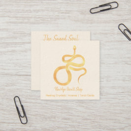 ニューエイジオカルトショップ金ゴールドヘビ スクエア名刺