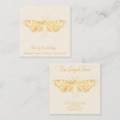 ニューエイジオカルトショップ金ゴールド蛾 スクエア名刺 (正面/裏面)