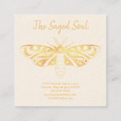 ニューエイジオカルトショップ金ゴールド蛾 スクエア名刺 (裏面)