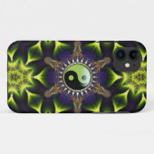 ニューエイジグリーンインヤンヘキサゴンネオンフラクタル Case-Mate iPhoneケース (裏面(横))