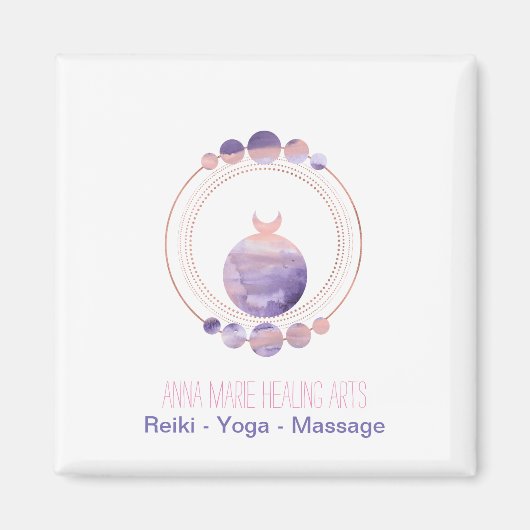 ニューエイジバラ金ゴールドピンクパープル聖幾何学 マグネット (正面)