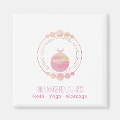 ニューエイジピンクローズ金ゴールド聖幾何学 マグネット (正面)