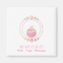 ニューエイジピンクローズ金ゴールド聖幾何学 マグネット