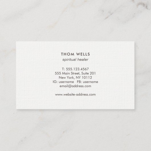 ニューエイジフラワーオブライフスピリチュアルヒーラー 名刺 (裏面)