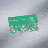 ニューエイジヨガインストラクターエメラルドグリーンマンダラ マグネット名刺 (インサイチュ)