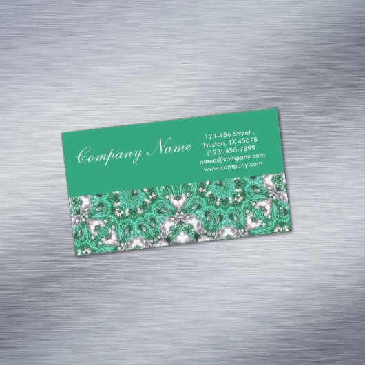 ニューエイジヨガインストラクターエメラルドグリーンマンダラ マグネット名刺 (インサイチュ)