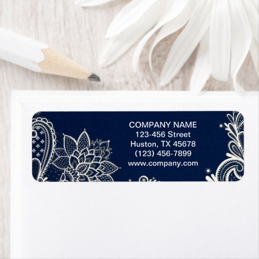 ニューエイジヨガネイビーブルーヘナボヘミアンレース ラベル (インサイチュ)