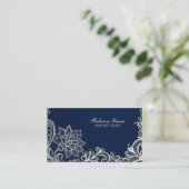 ニューエイジヨガネイビーブルーヘナボヘミアンレース 名刺 (スタンド正面)