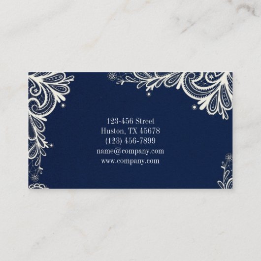 ニューエイジヨガネイビーブルーヘナボヘミアンレース 名刺 (裏面)