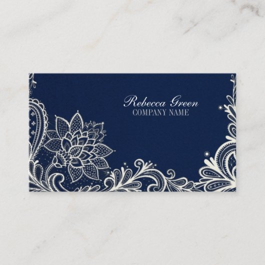 ニューエイジヨガネイビーブルーヘナボヘミアンレース 名刺