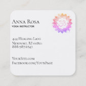 *~*ニューエイジロータスフラワーマンダラOmオウム記号 スクエア名刺 (裏面)