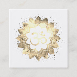 *~*ニューエイジロータスフラワーマンダラOmオウム記号 スクエア名刺