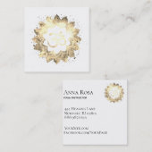 *~*ニューエイジロータスフラワーマンダラOmオウム記号 スクエア名刺 (正面/裏面)