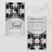 ニューエイジ陰陽白黒ろうけつ染め名刺 名刺 (正面/裏面)