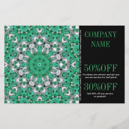 ニューエイジ ヨガ インストラクター エメラルドグリーン マンダラ チラシ