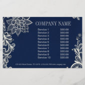 ニューエイジ ヨガ ネイビーブルー ヘンナ ボヘミアンスタイルのレース チラシ (裏面)