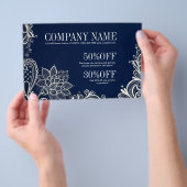 ニューエイジ ヨガ ネイビーブルー ヘンナ ボヘミアンスタイルのレース チラシ (ハンドル)