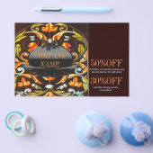 ニューエイジ ヨガ ボヘミアンフォールリーフ マンダラ チラシ (シングル)